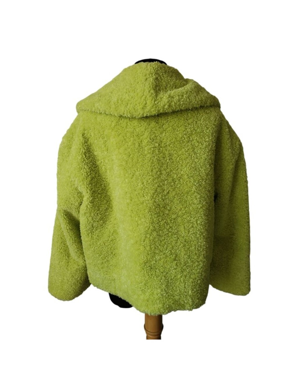 Alice + Olivia $495 Ora Faux Fur Teddy Coat Lime Green Fuzzy Maximalist Jacket - Picture 7 of 11